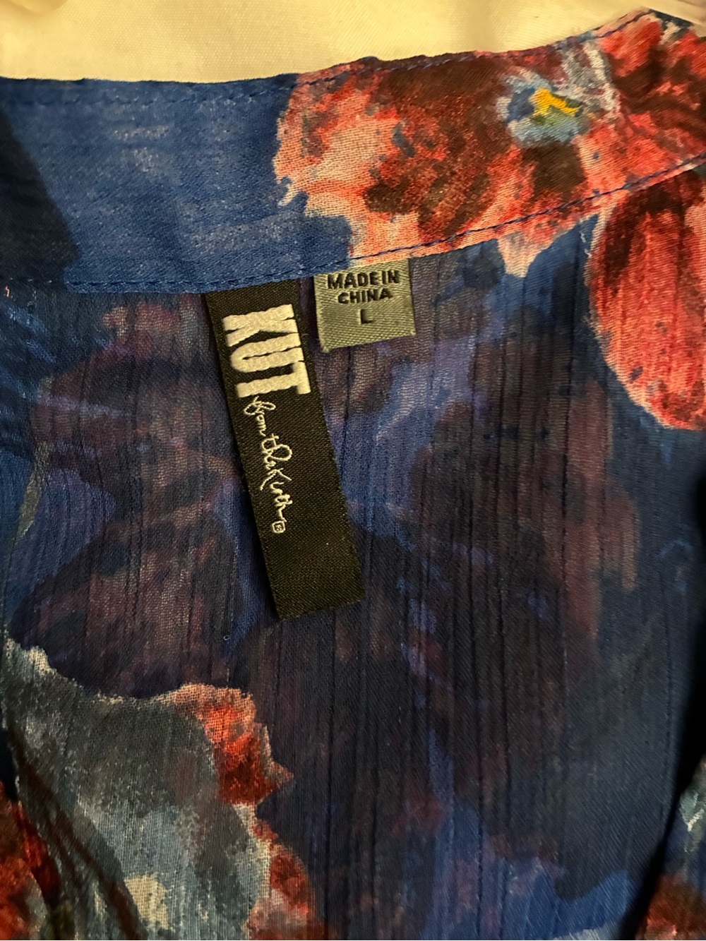 Kut from the Kloth Blue Floral Button-Down Blouse - Picture 3 of 4